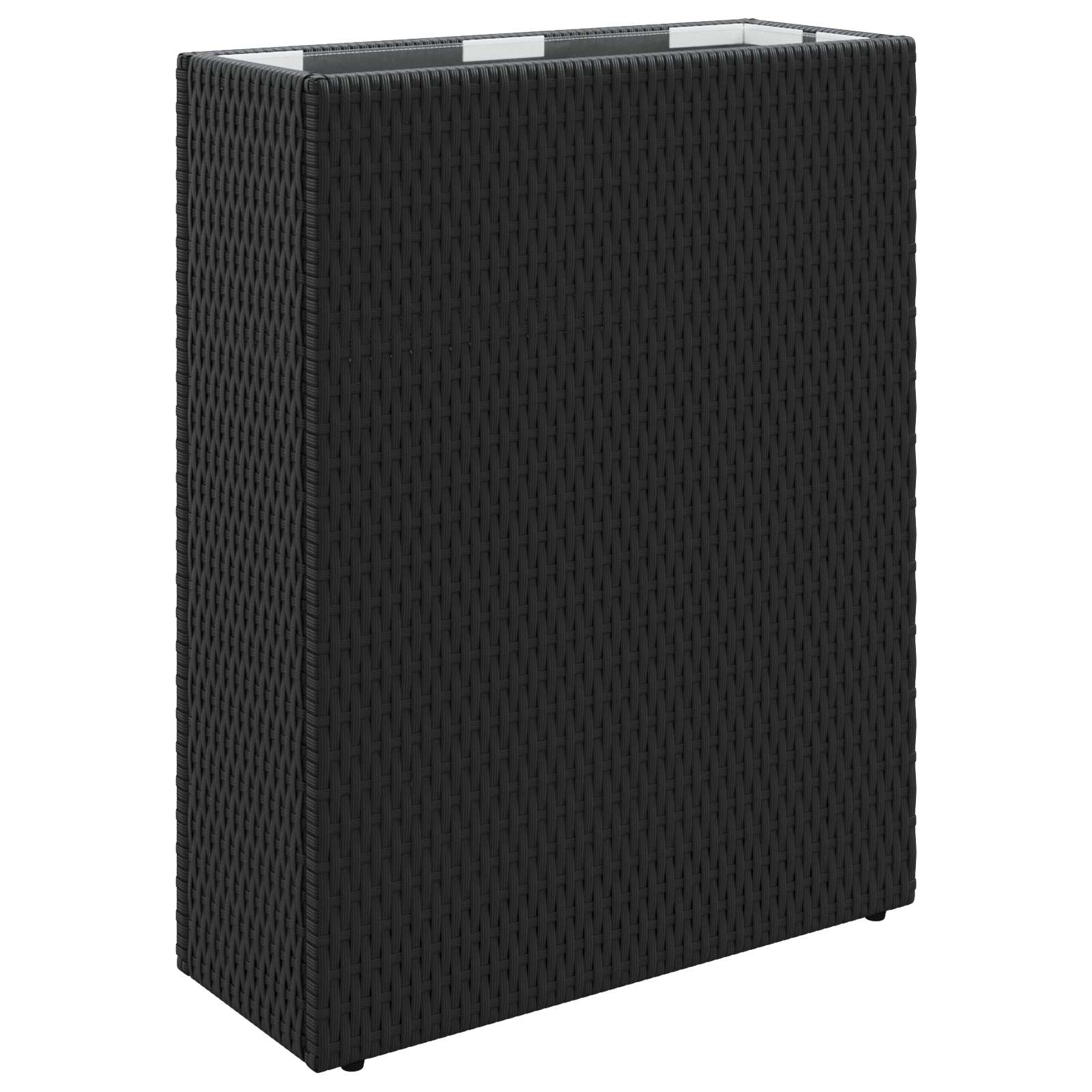 vidaXL Tall Planter Black 55 x 22 x 70 cm Poly Rattan 2