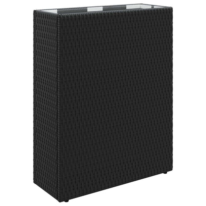 vidaXL Tall Planter Black 55 x 22 x 70 cm Poly Rattan 2