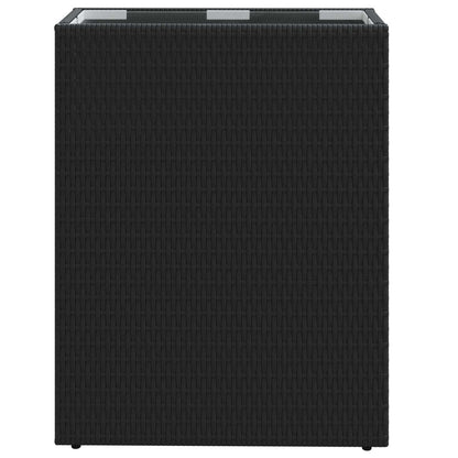 vidaXL Tall Planter Black 55 x 22 x 70 cm Poly Rattan 4