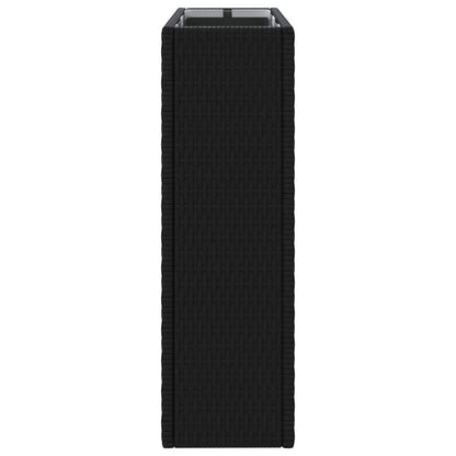 vidaXL Tall Planter Black 55 x 22 x 70 cm Poly Rattan 5