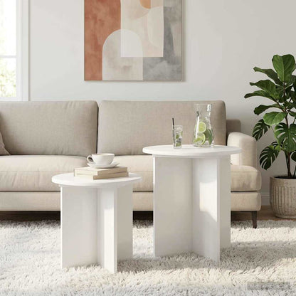 vidaXL Side Table Set 2 pcs Ø 45 x 45 cm Engineered Wood 4