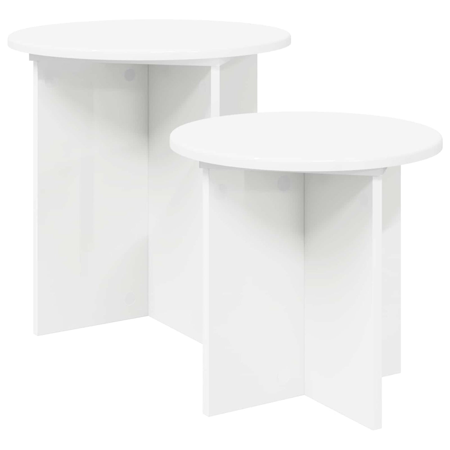 vidaXL Side Table Set 2 pcs Ø 45 x 45 cm Engineered Wood 2