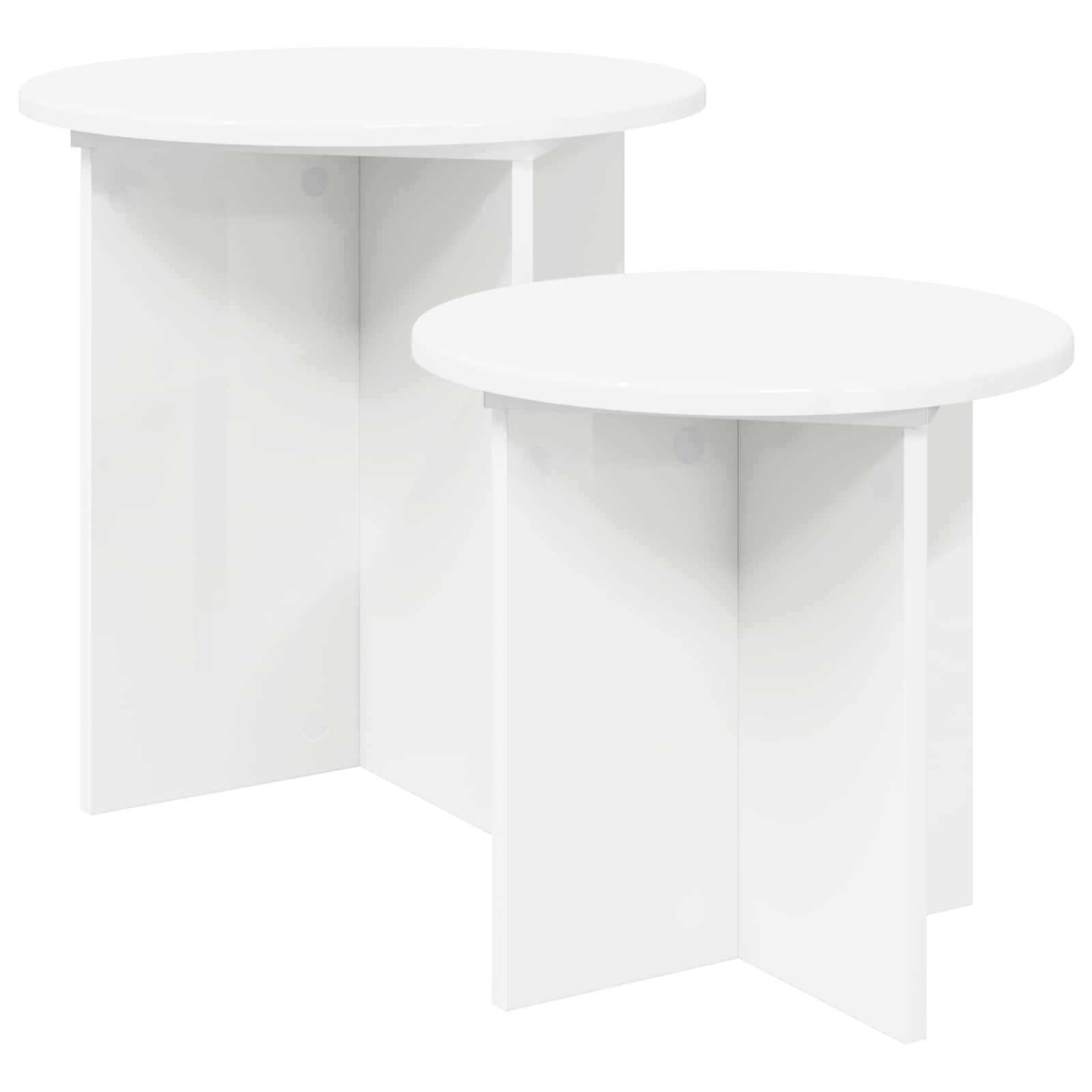 vidaXL Side Table Set 2 pcs Ø 45 x 45 cm Engineered Wood 2