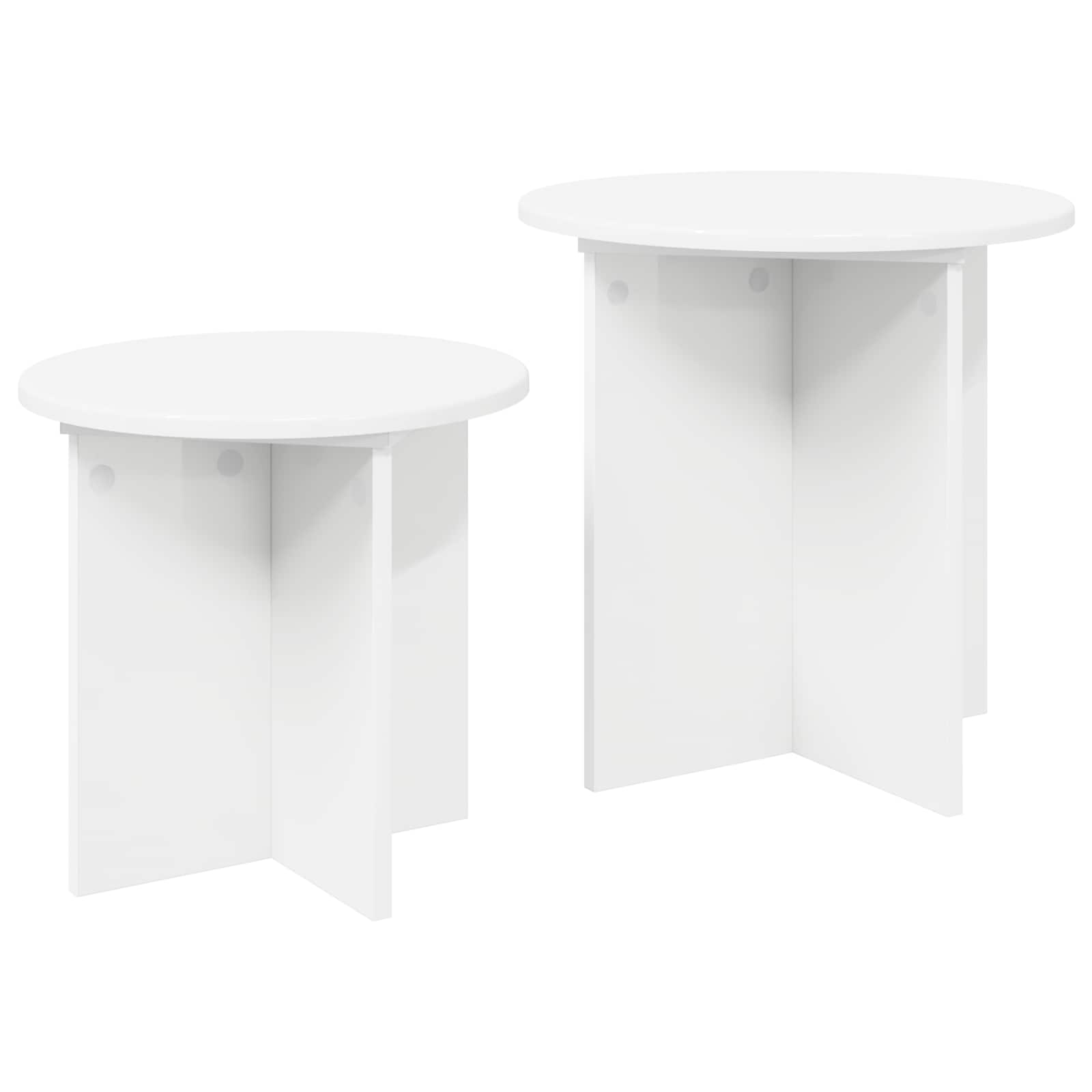 vidaXL Side Table Set 2 pcs Ø 45 x 45 cm Engineered Wood 5