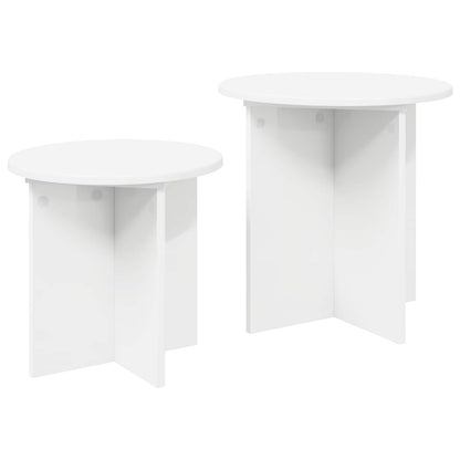 vidaXL Side Table Set 2 pcs Ø 45 x 45 cm Engineered Wood 5