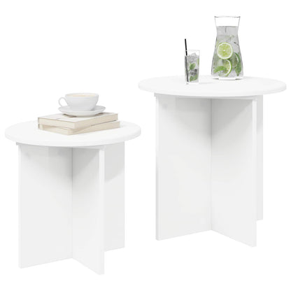 vidaXL Side Table Set 2 pcs Ø 45 x 45 cm Engineered Wood 3