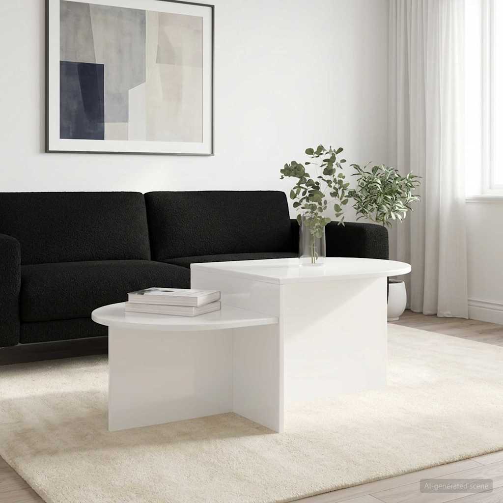 vidaXL Coffee Table High Gloss White 100 x 50 x 40 cm Engineered Wood 4