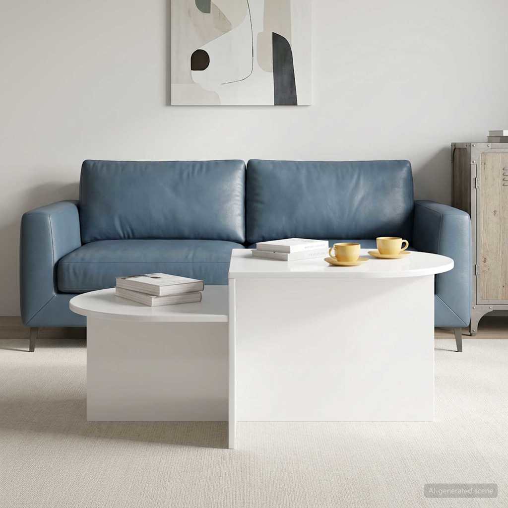 vidaXL Coffee Table High Gloss White 100 x 50 x 40 cm Engineered Wood 1