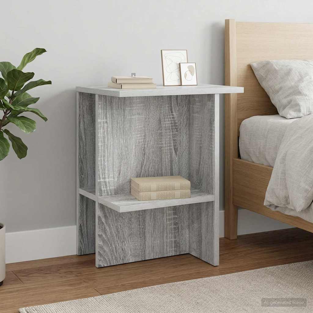 vidaXL Coffee Table 2 pcs Grey Sonoma 40 x 30 x 49 cm Engineered Wood 4