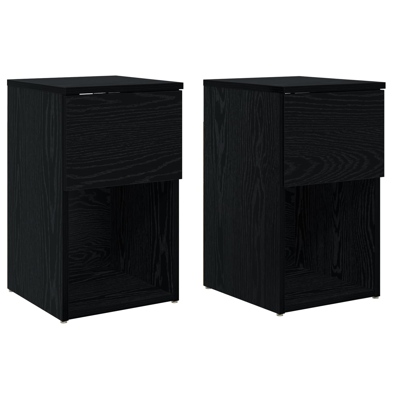 vidaXL Bed Cabinet 2 pcs Black Oak 29 x 31.5 x 49 cm Engineered Wood 2