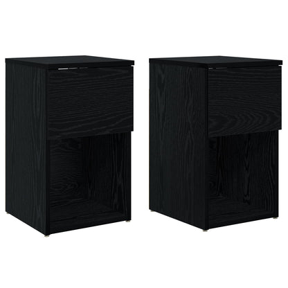 vidaXL Bed Cabinet 2 pcs Black Oak 29 x 31.5 x 49 cm Engineered Wood 2