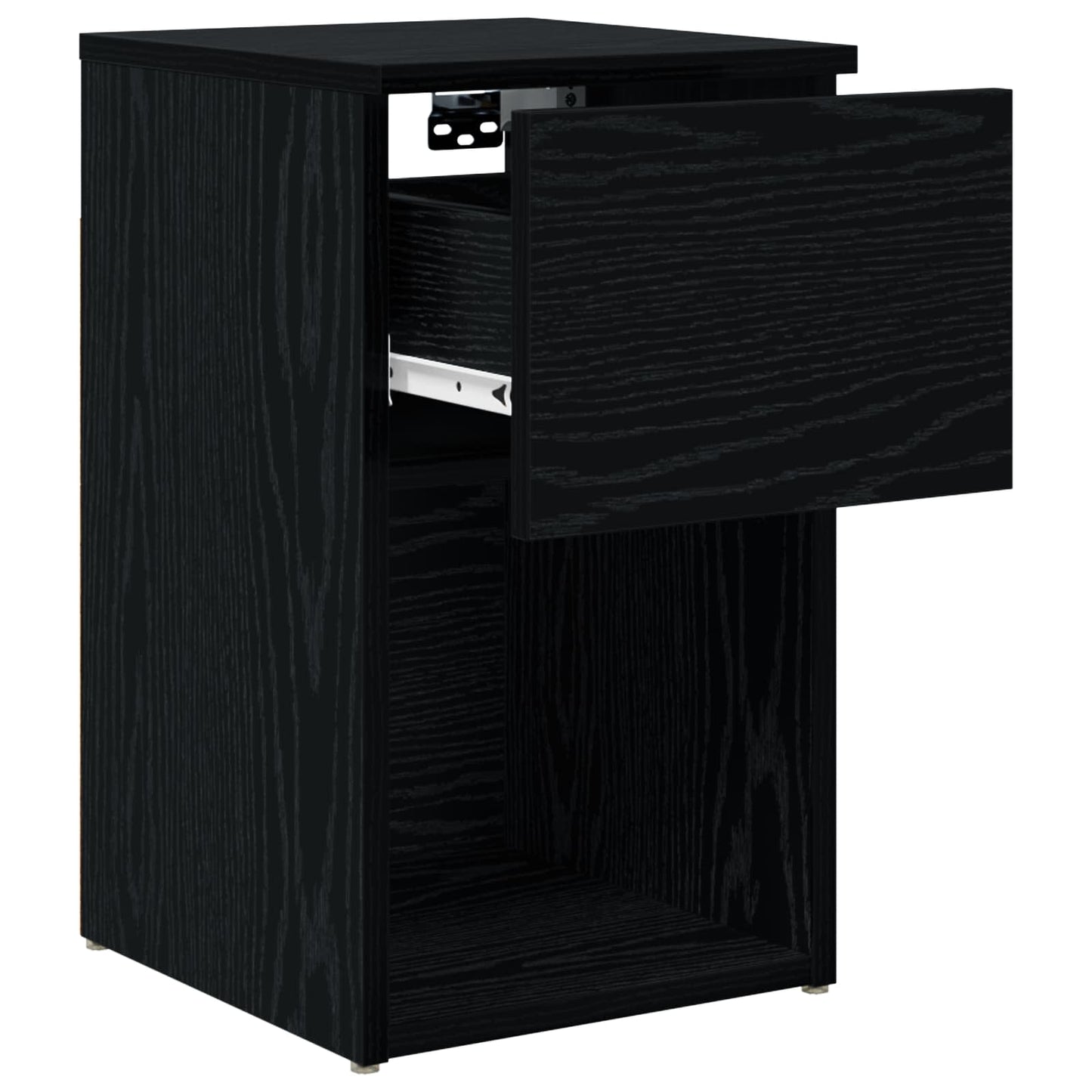 vidaXL Bed Cabinet 2 pcs Black Oak 29 x 31.5 x 49 cm Engineered Wood 6