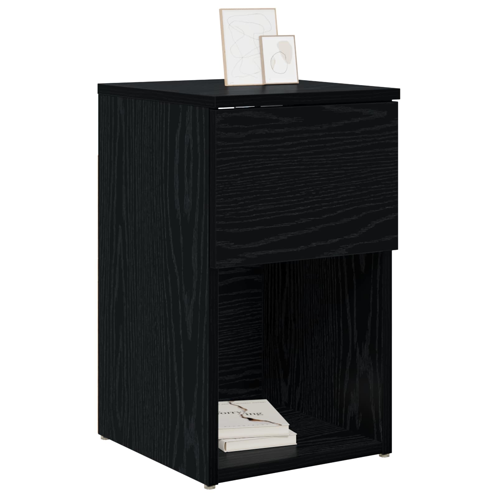 vidaXL Bed Cabinet 2 pcs Black Oak 29 x 31.5 x 49 cm Engineered Wood 3
