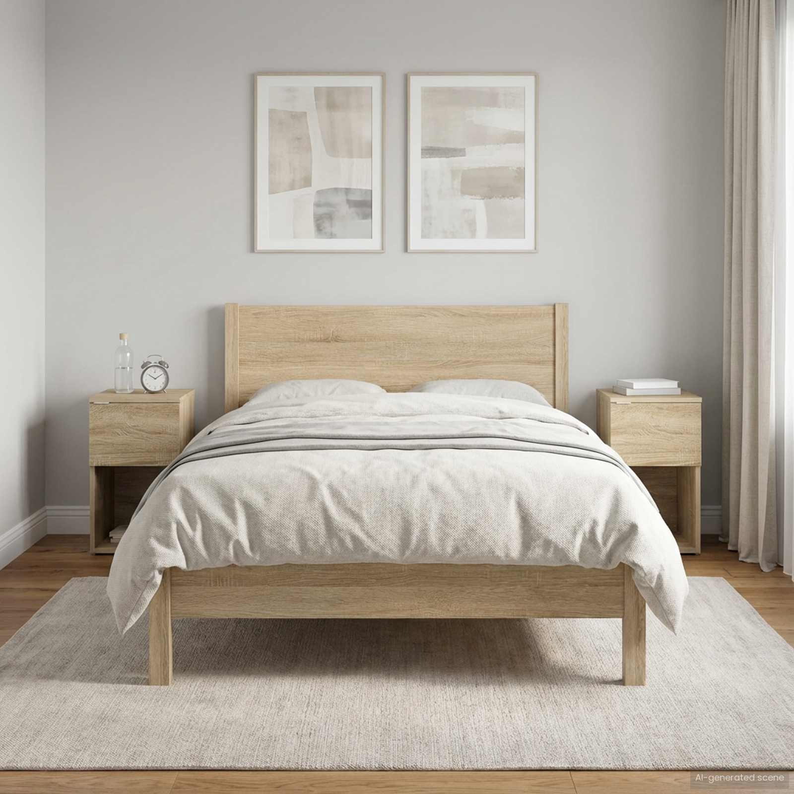 vidaXL Bed Cabinet 2 pcs Sonoma Oak 29 x 31.5 x 49 cm Engineered Wood 4