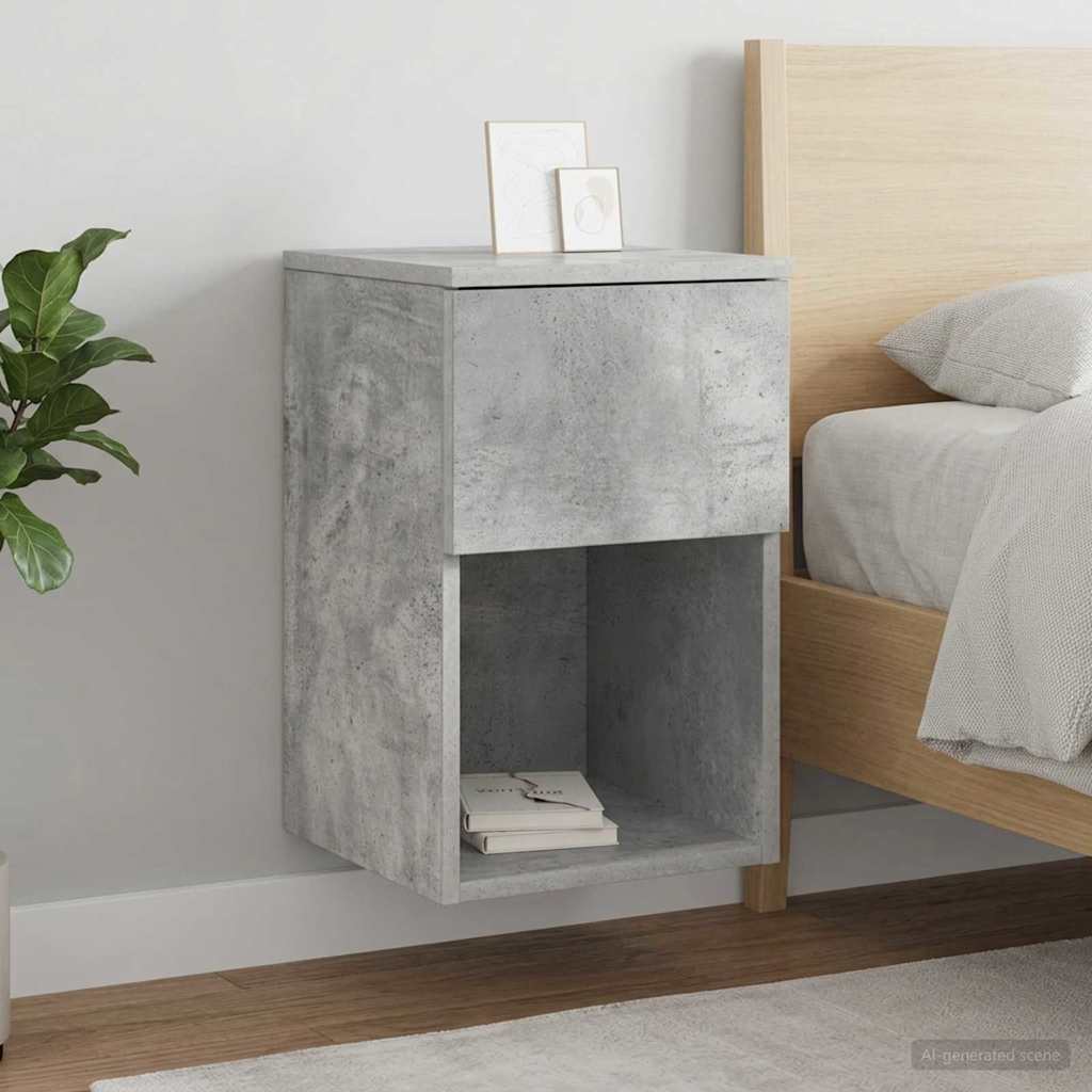 vidaXL Bed Cabinet 2 pcs Concrete Grey 29 x 31.5 x 49 cm 4