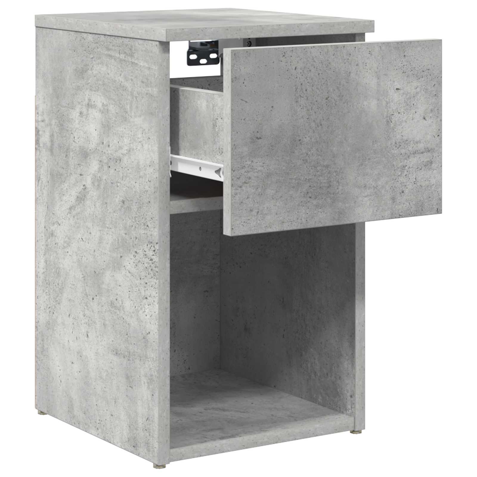 vidaXL Bed Cabinet 2 pcs Concrete Grey 29 x 31.5 x 49 cm 6