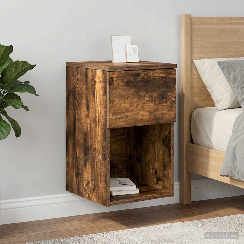 vidaXL Bed Cabinet 2 pcs Smoked Oak 29 x 31.5 x 49 cm Engineered Wood 4