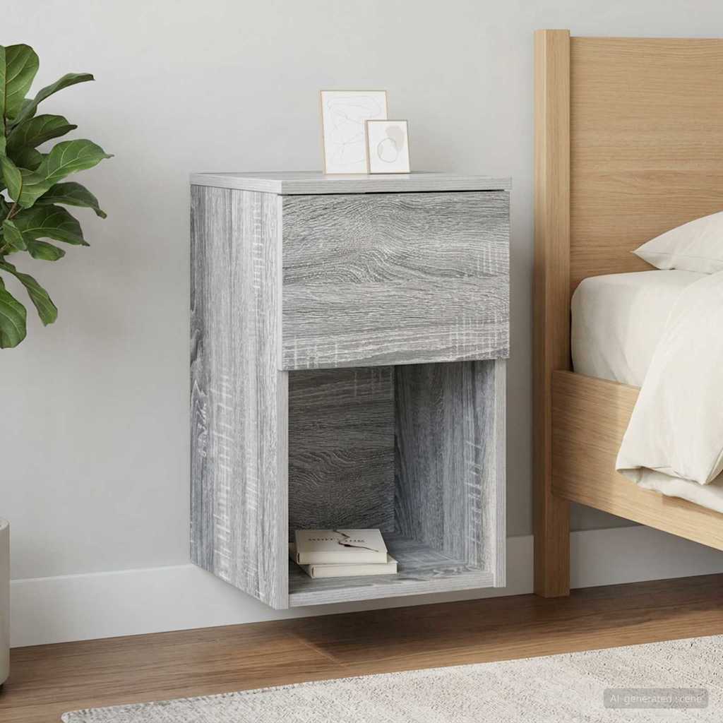 vidaXL Bed Cabinet 2 pcs Grey Sonoma 29 x 31.5 x 49 cm Engineered Wood 4