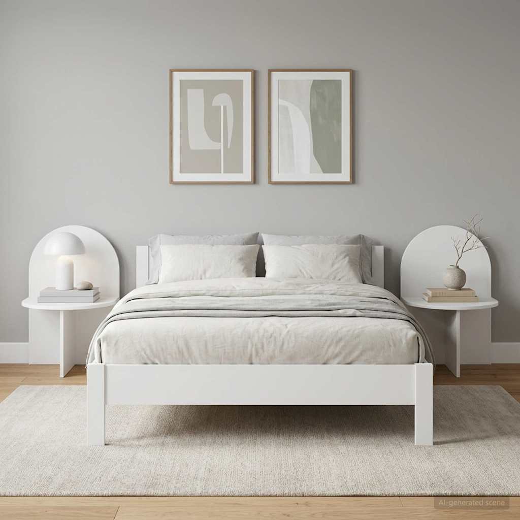 vidaXL Bedside Table 2 pcs White 48 x 49 x 65 cm Engineered Wood 1
