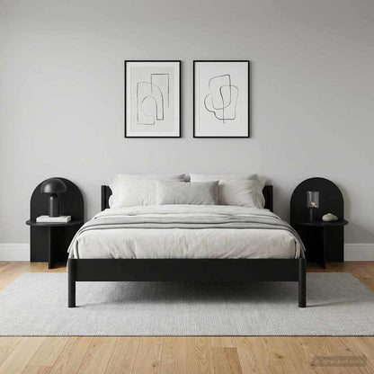 vidaXL Bedside Table 2 pcs Black Oak 48 x 49 x 65 cm Engineered Wood 4