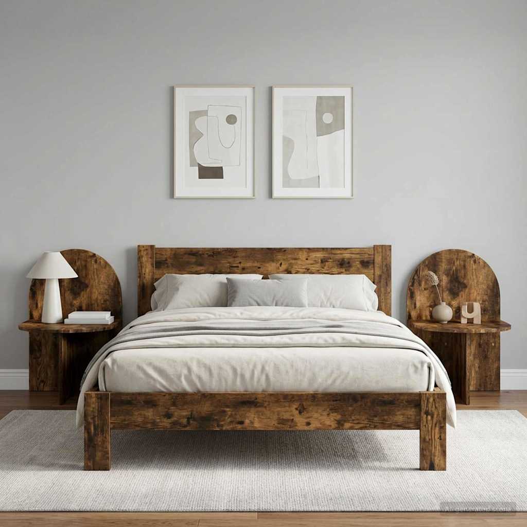 vidaXL Bedside Table 2 pcs Smoked Oak 48 x 49 x 65 cm Engineered Wood 4