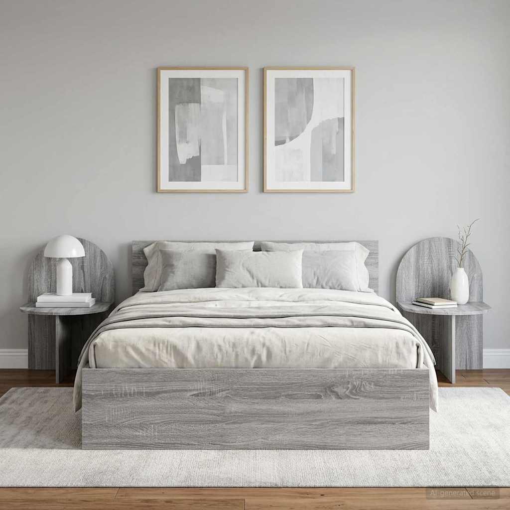 vidaXL Bedside Table 2 pcs Grey Sonoma 48 x 49 x 65 cm Engineered Wood 1