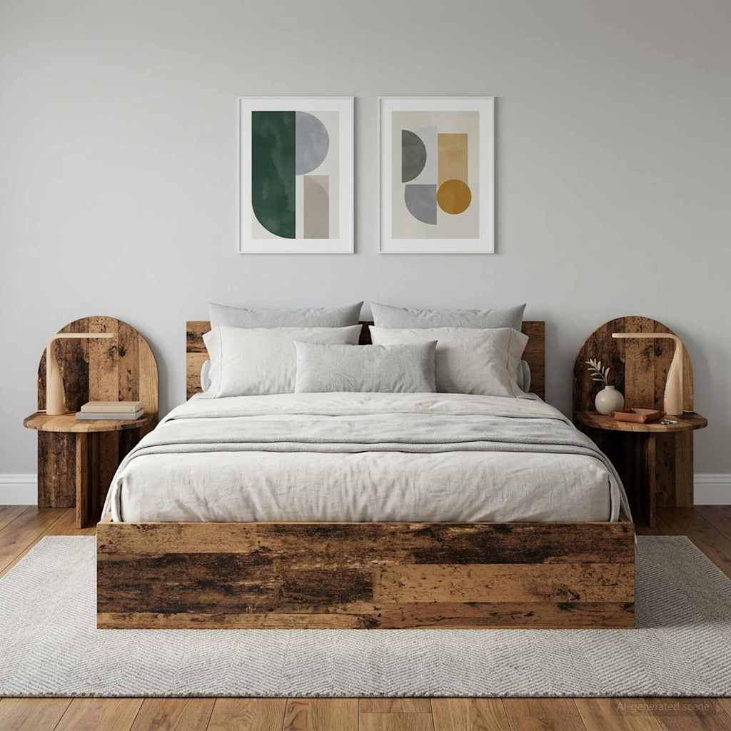 vidaXL Bedside Table 2 pcs Old Wood 48 x 49 x 65 cm Engineered Wood 1