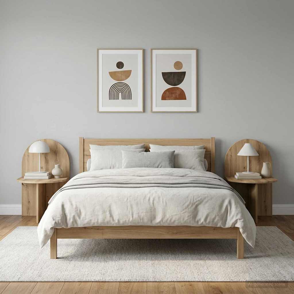 vidaXL Bedside Table 2 pcs Artisan Oak 48 x 49 x 65 cm Engineered Wood 1