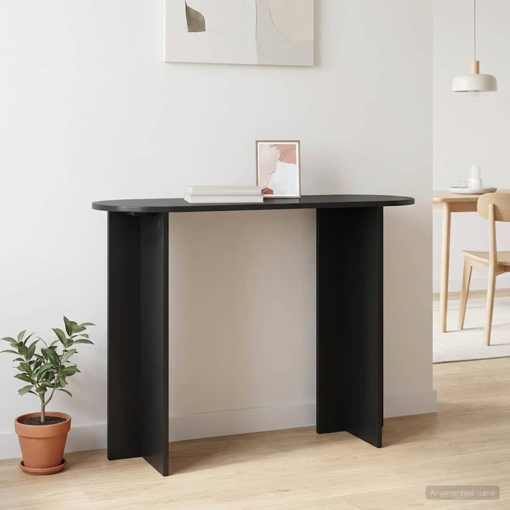 vidaXL Console Table Black Oak 100 x 39.5 x 75 cm Engineered Wood 4