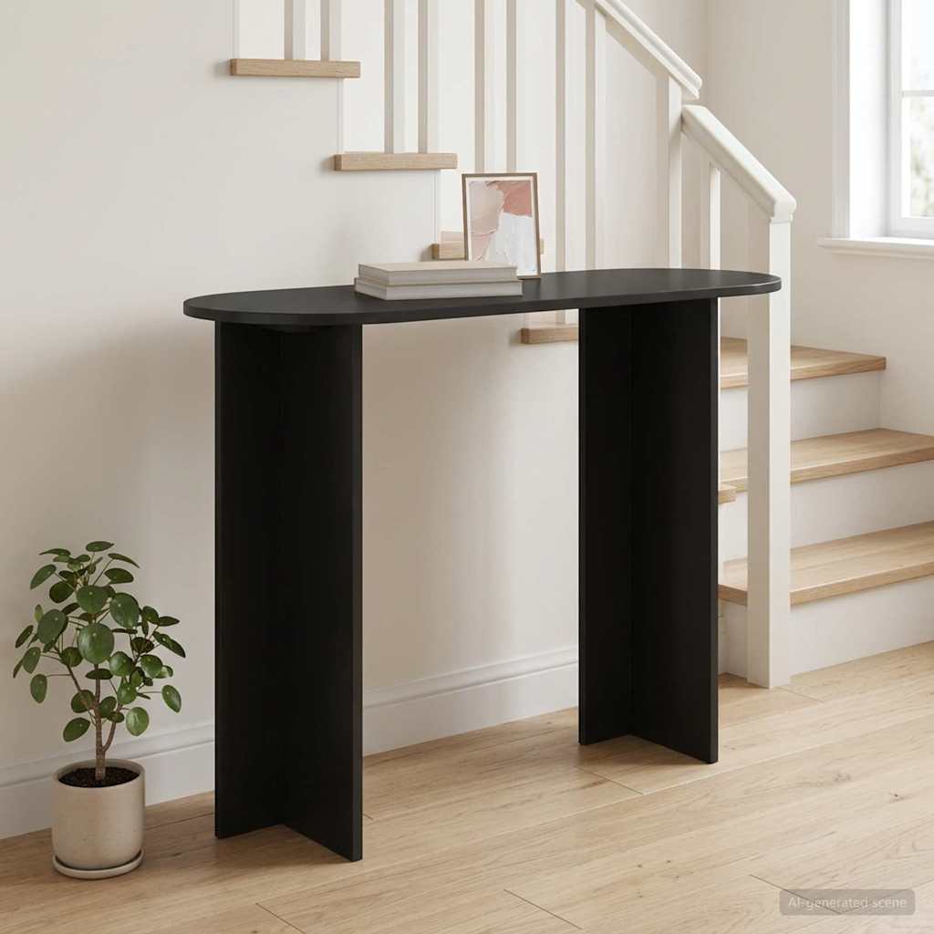 vidaXL Console Table Black Oak 100 x 39.5 x 75 cm Engineered Wood 1