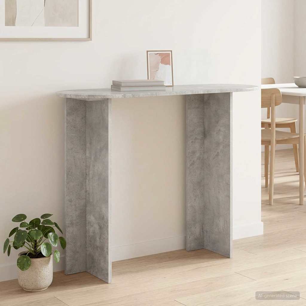 vidaXL Console Table Concrete Grey 100 x 39.5 x 75 cm Engineered Wood 4