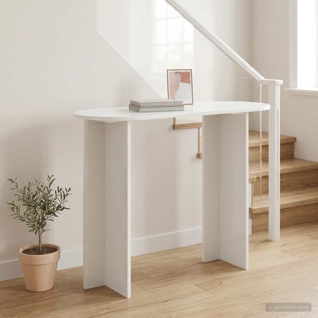 vidaXL Console Table High Gloss White 100 x 39.5 x 75 cm 1