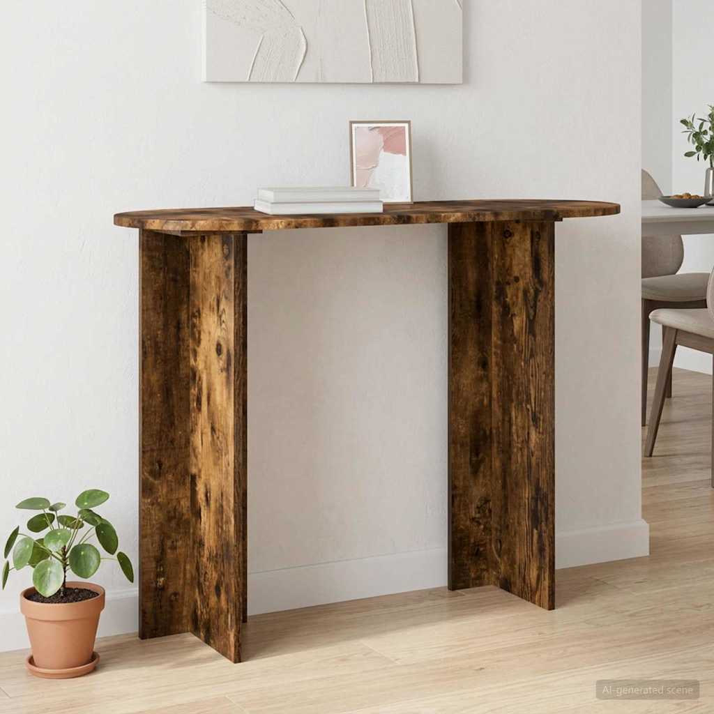 vidaXL Console Table Smoked Oak 100 x 39.5 x 75 cm Engineered Wood 1