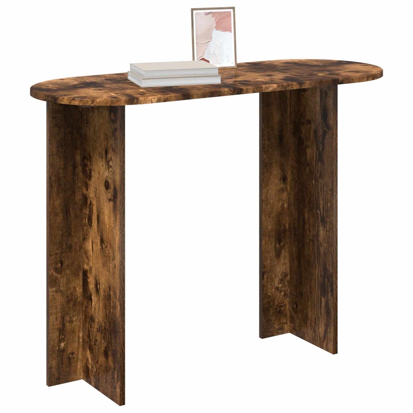 vidaXL Console Table Smoked Oak 100 x 39.5 x 75 cm Engineered Wood 3