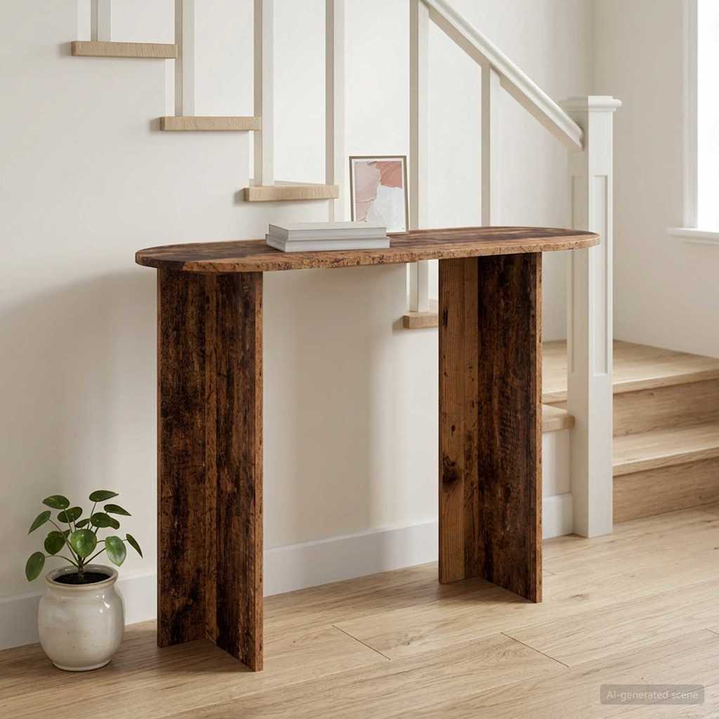 vidaXL Console Table Old Wood 100 x 39.5 x 75 cm Engineered Wood 4
