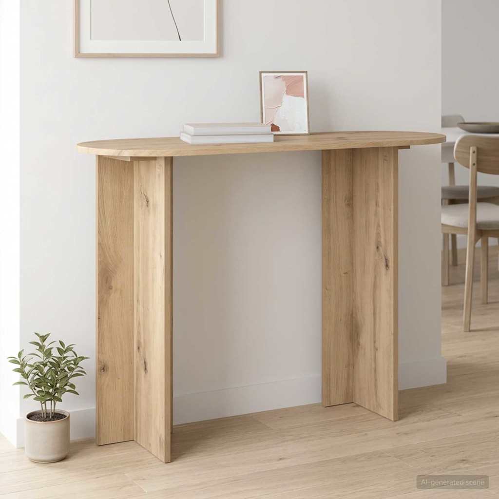 vidaXL Console Table Artisan Oak 100 x 39.5 x 75 cm Engineered Wood 4