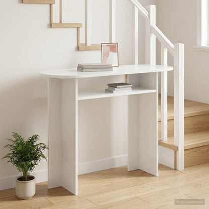 vidaXL Console Table White 100 x 39.5 x 75 cm Engineered Wood 4