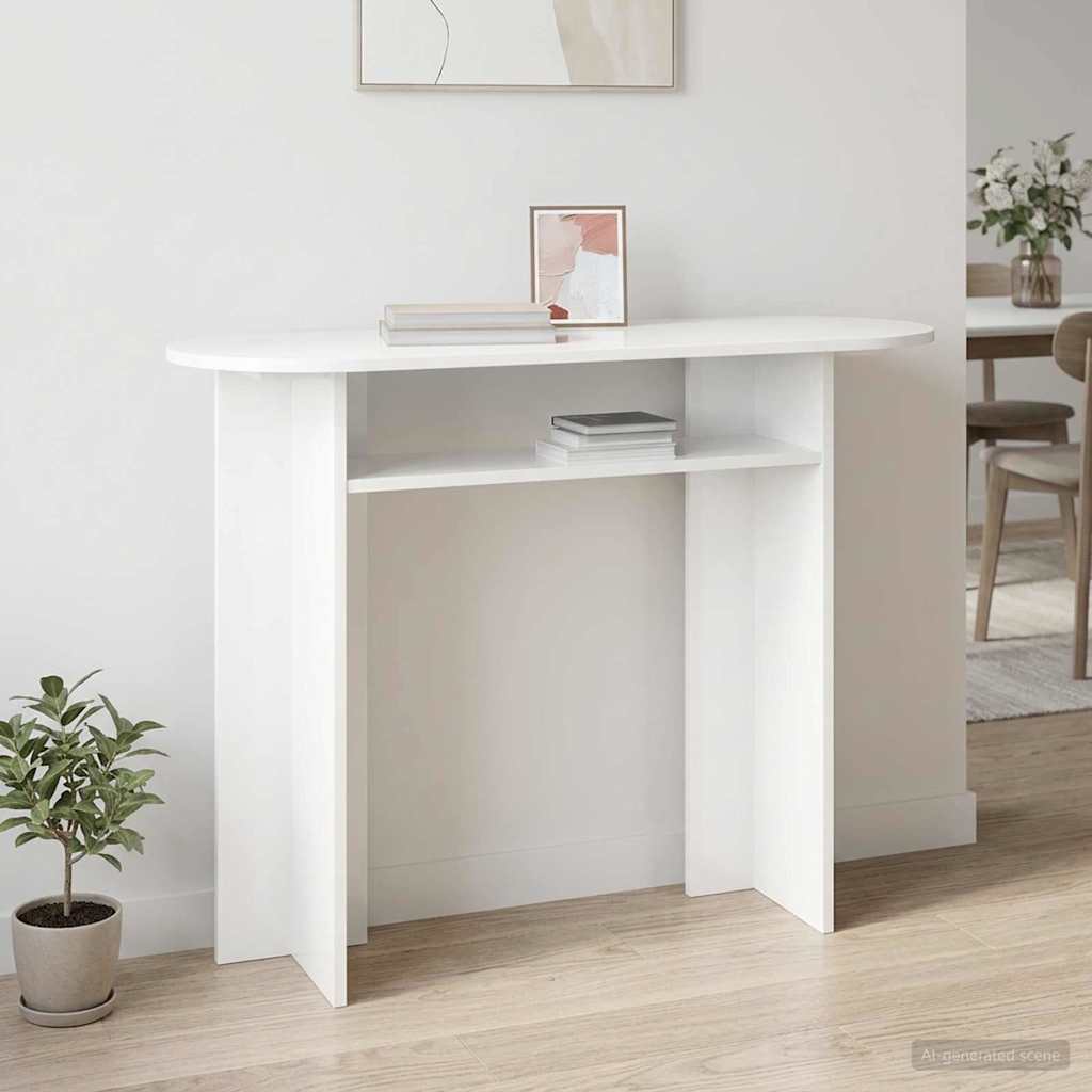vidaXL Console Table White 100 x 39.5 x 75 cm Engineered Wood 1