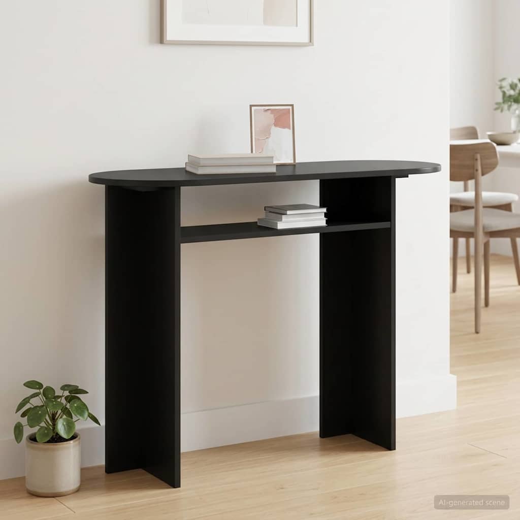 vidaXL Console Table Black Oak 100 x 39.5 x 75 cm Engineered Wood 1
