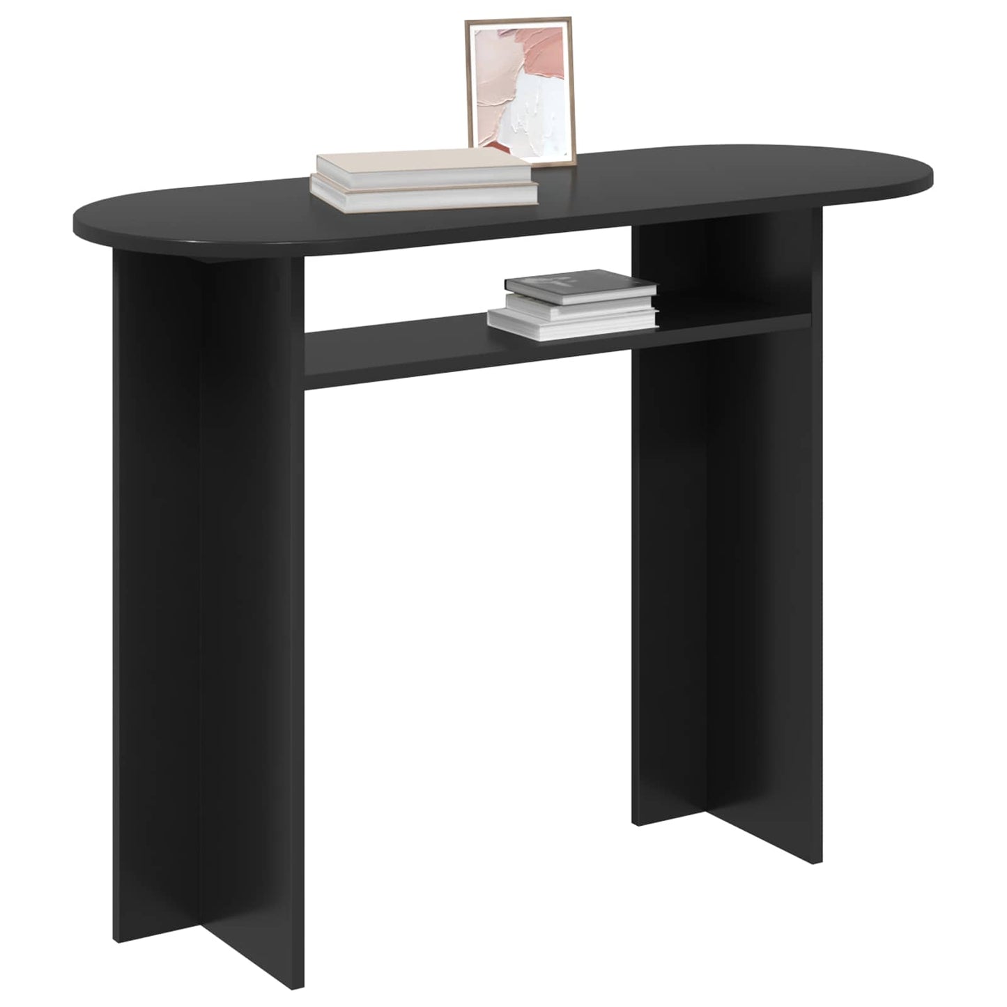 vidaXL Console Table Black Oak 100 x 39.5 x 75 cm Engineered Wood 3
