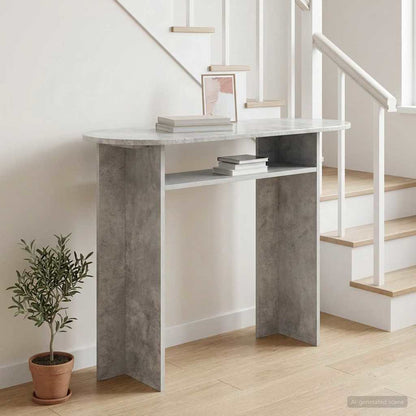 vidaXL Console Table Concrete Grey 100 x 39.5 x 75 cm Engineered Wood 4