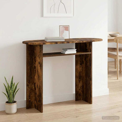 vidaXL Console Table Smoked Oak 100 x 39.5 x 75 cm Engineered Wood 4