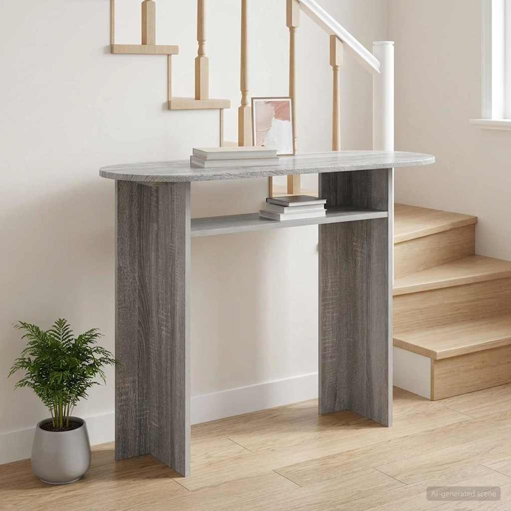 vidaXL Console Table Grey Sonoma 100 x 39.5 x 75 cm Engineered Wood 1