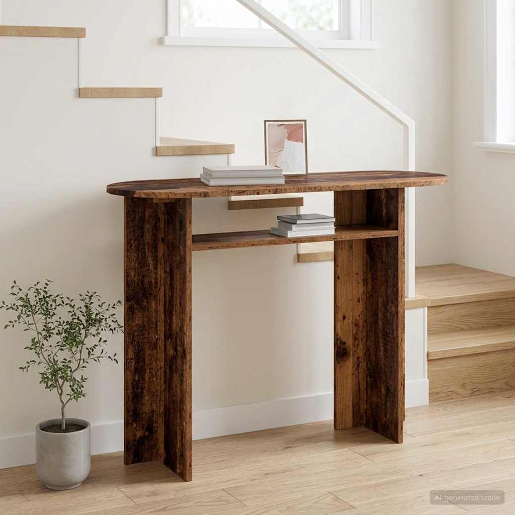 vidaXL Console Table Old Wood 100 x 39.5 x 75 cm Engineered Wood 4
