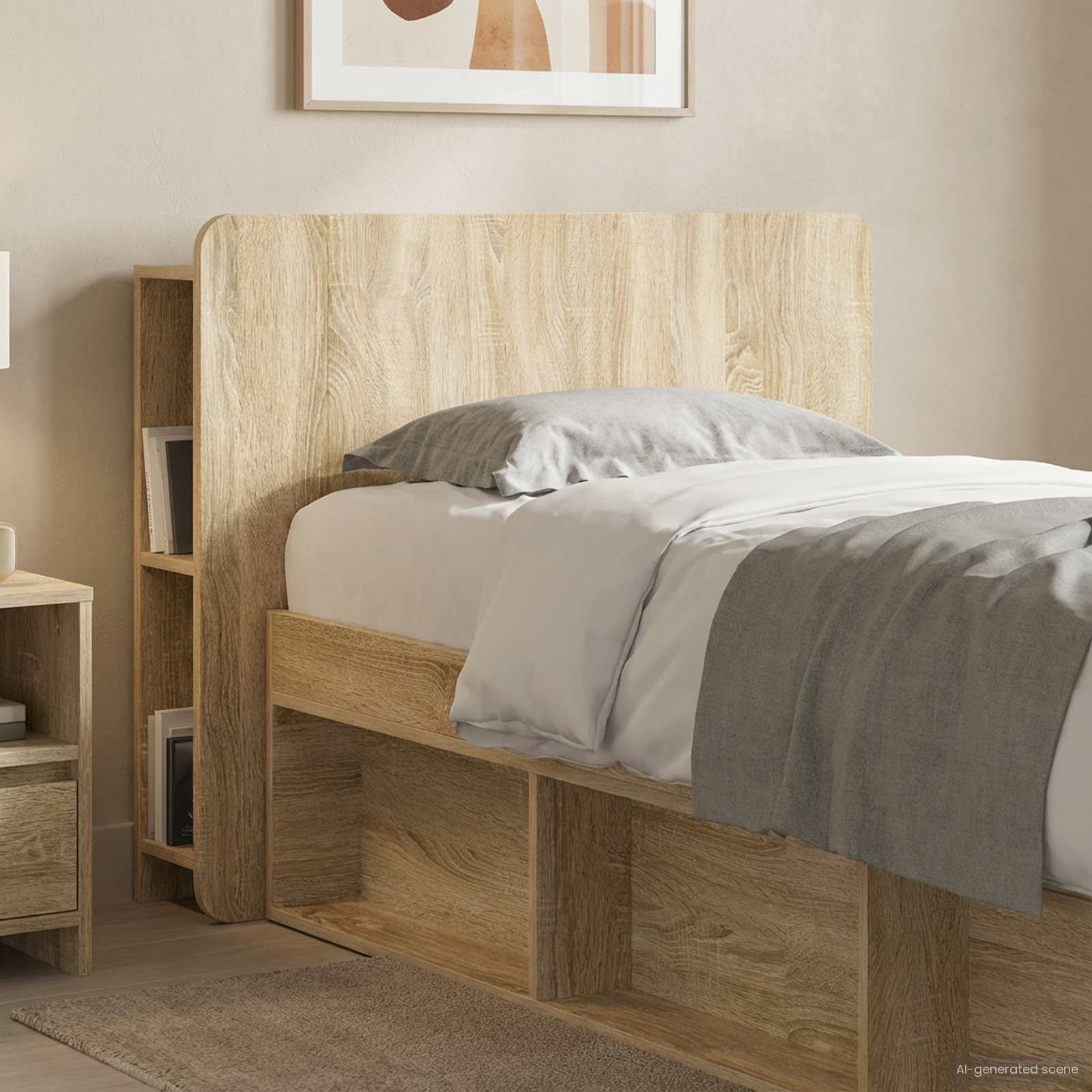 vidaXL Headboard Cabinet with Storage Sonoma Oak Engineered Wood 1