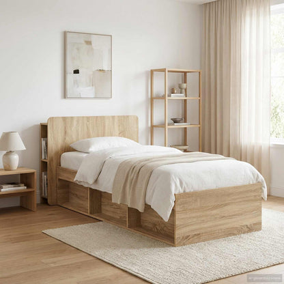 vidaXL Headboard Cabinet with Storage Sonoma Oak Engineered Wood 4