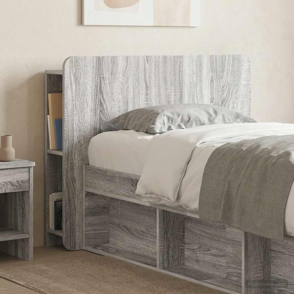 vidaXL Headboard Cabinet with Storage Grey Sonoma Engineered Wood 1