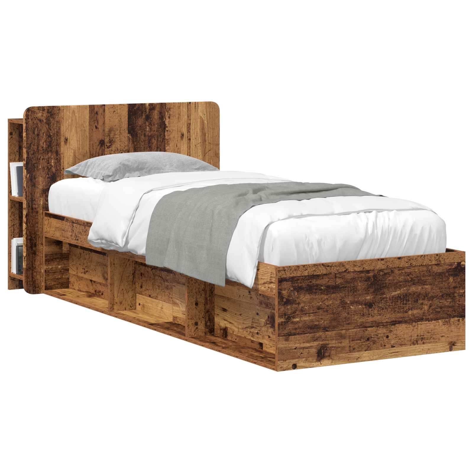 vidaXL Headboard Cabinet with Storage Old Wood Engineered Wood 3