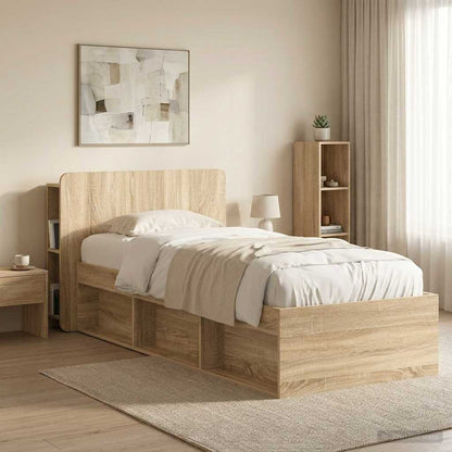 vidaXL Headboard Cabinet with Storage Sonoma Oak Engineered Wood 4