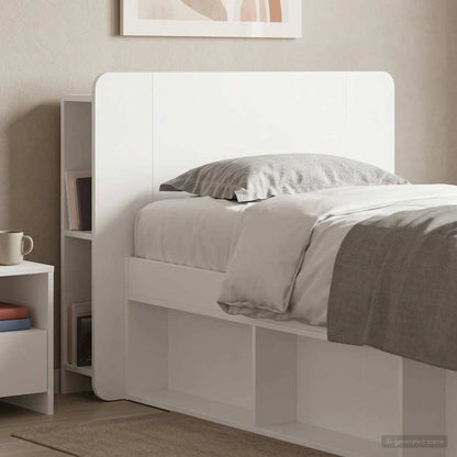 vidaXL Headboard Cabinet with Storage High Gloss White Engineered Wood 4